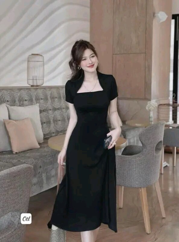 Đầm hai dây body tầng bèo