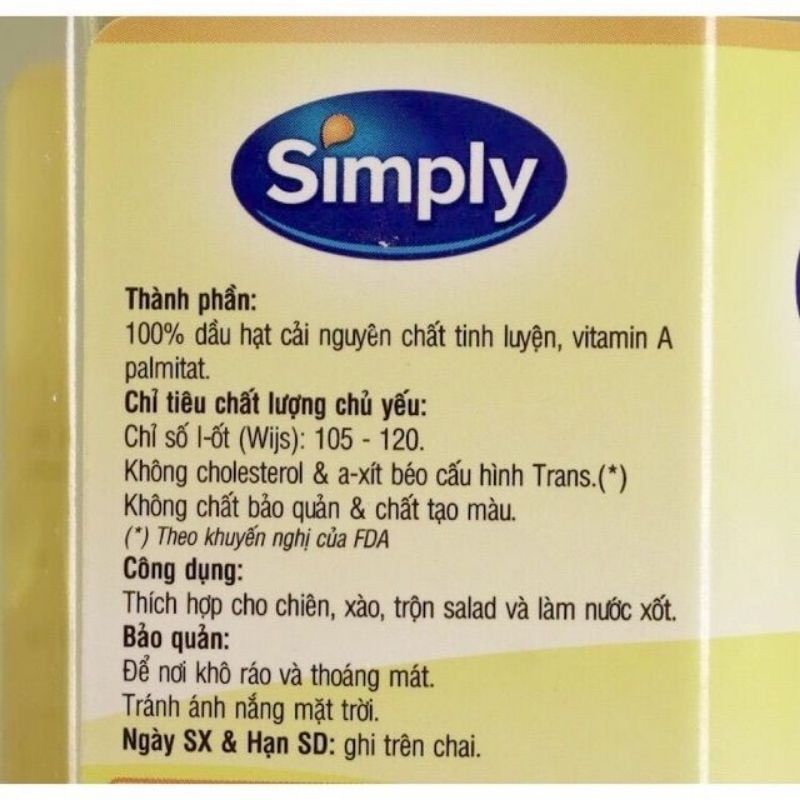 Dầu ăn đậu nành Simply 400ml