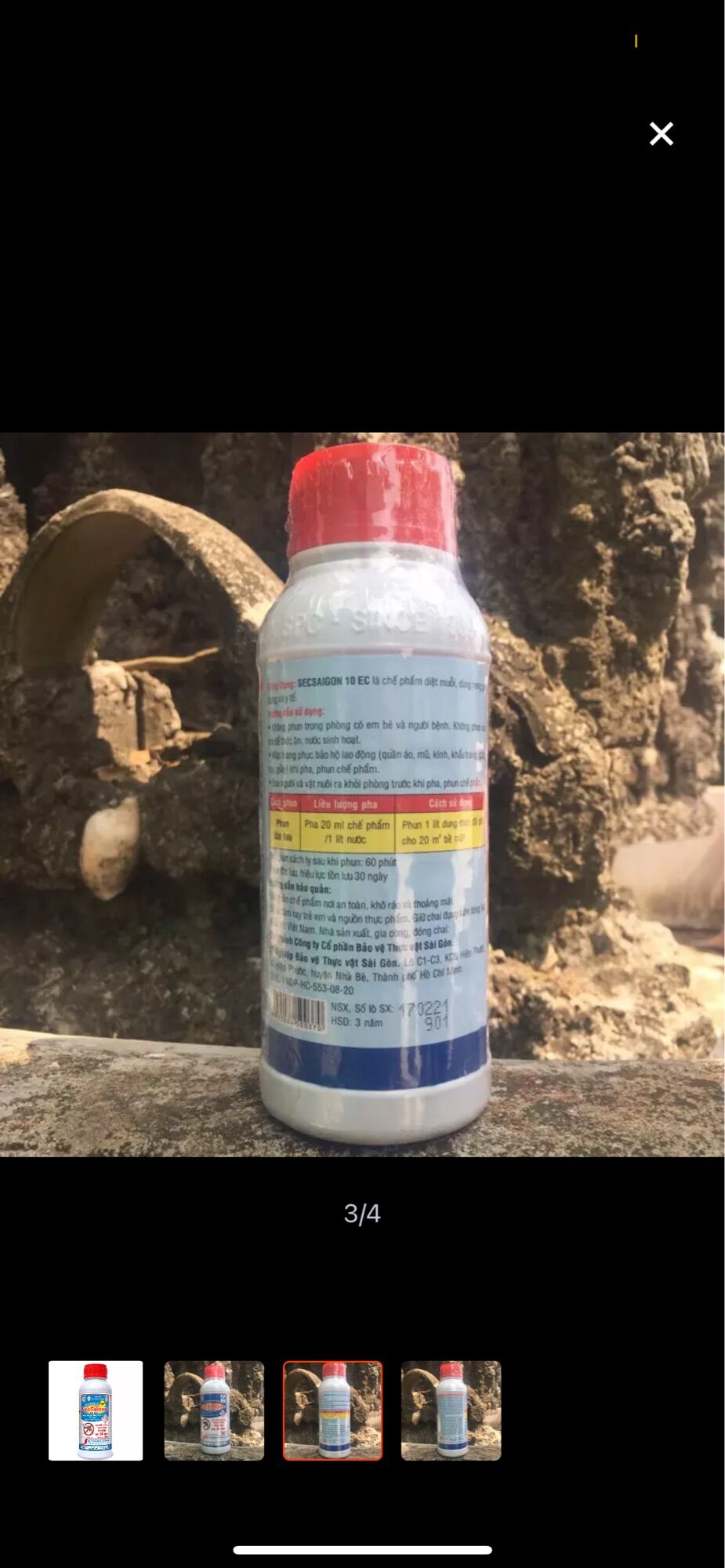 Chế Phẩm Diệt Côn Trùng, Sâu, Diệt Muỗi Secsaigon 10EC 450ml