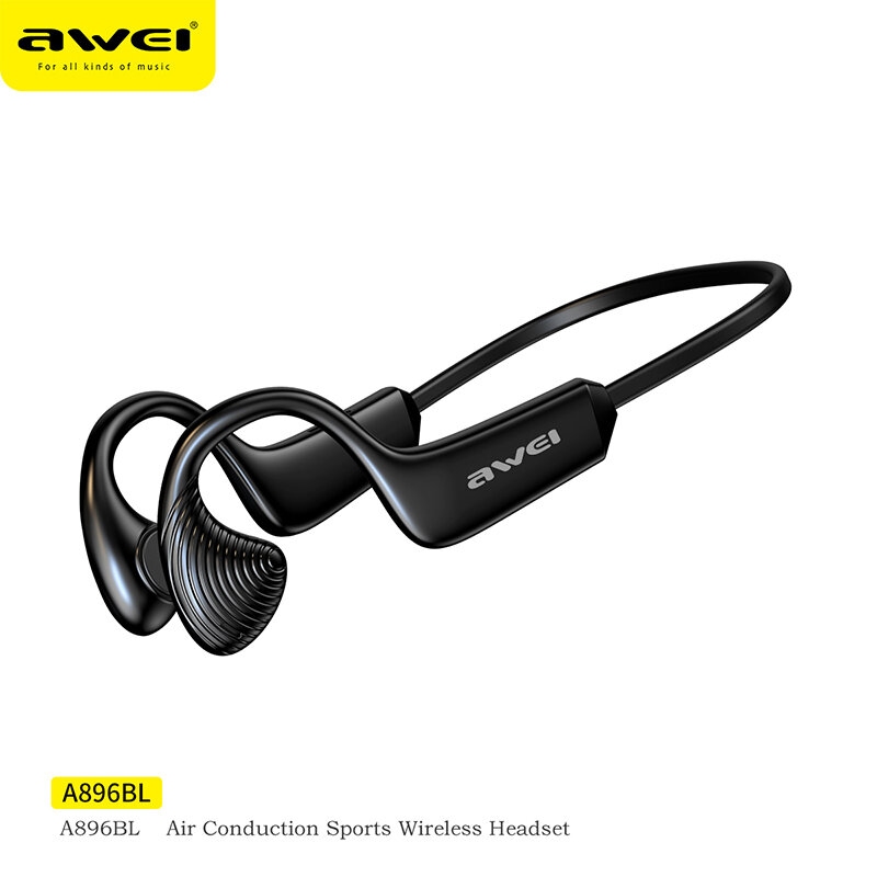 A896bl Air-conduction thể thao Tai nghe không dây Bluetooth Tai nghe in-ear không thấm nước Dây đeo cổ với mic Type-C tai nghe