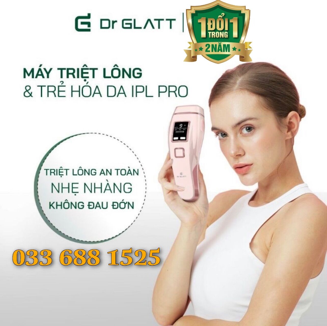 Máy triệt lông Dr Glatt Pro ĐỨC [Chính hãng] triệt lạnh+ trị mụn+trẻ hóa da