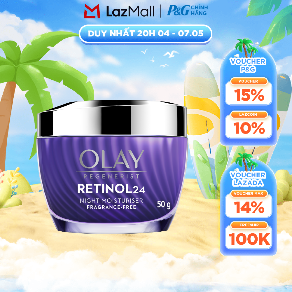 Kem Dưỡng Ban Đêm OLAY RETINOL24 Giúp Giữ Nét Tươi Trẻ Cho Da  Mờ Nếp Nhăn Hũ 50G