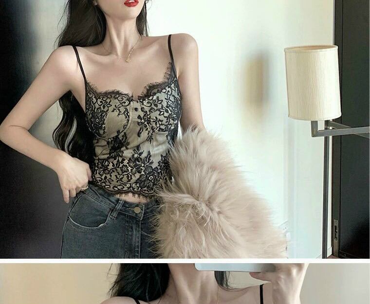 Áo ren kiểu hai dây sang chảnh dễ phối đồ ....