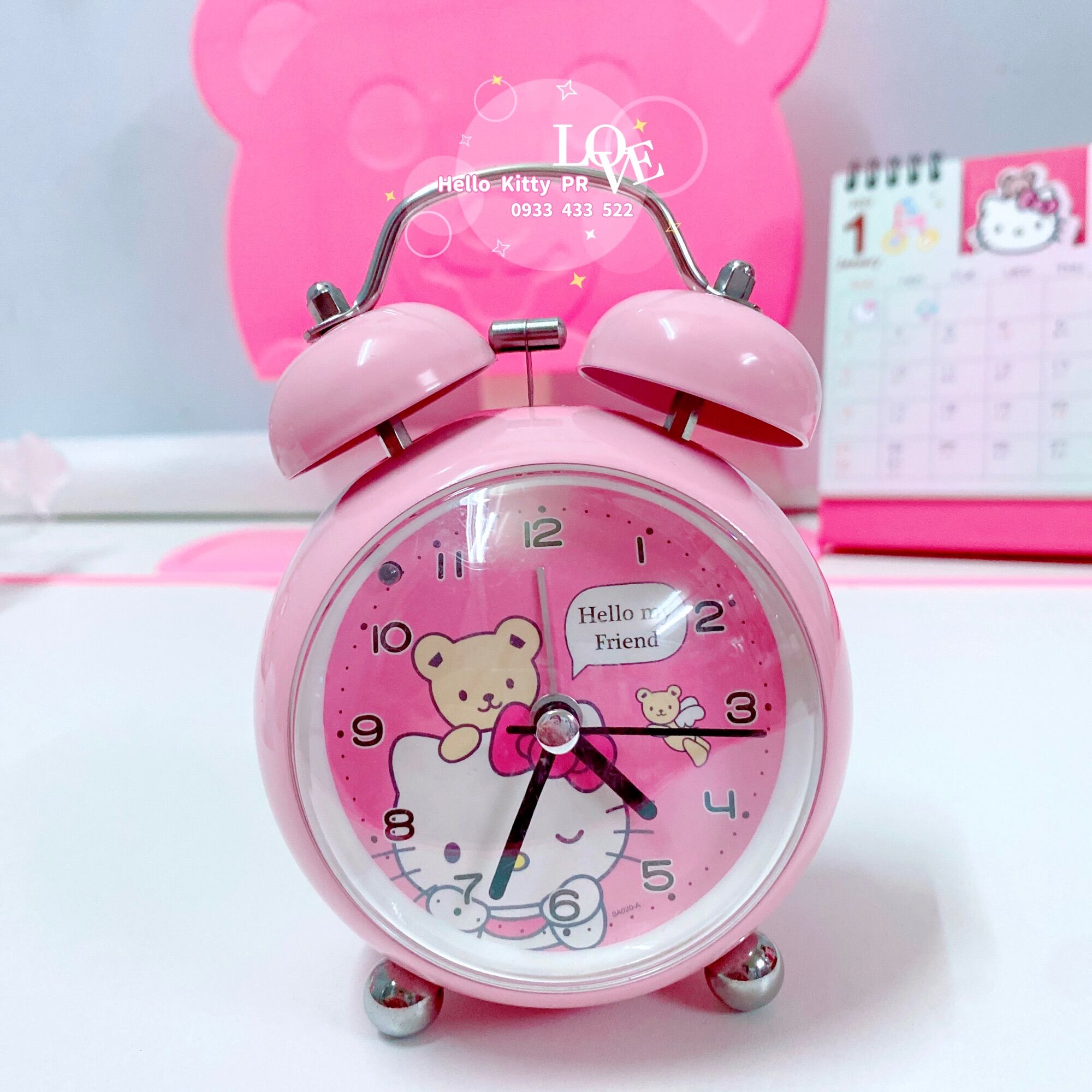 Đồng hồ báo thức có đèn Hello Kitty