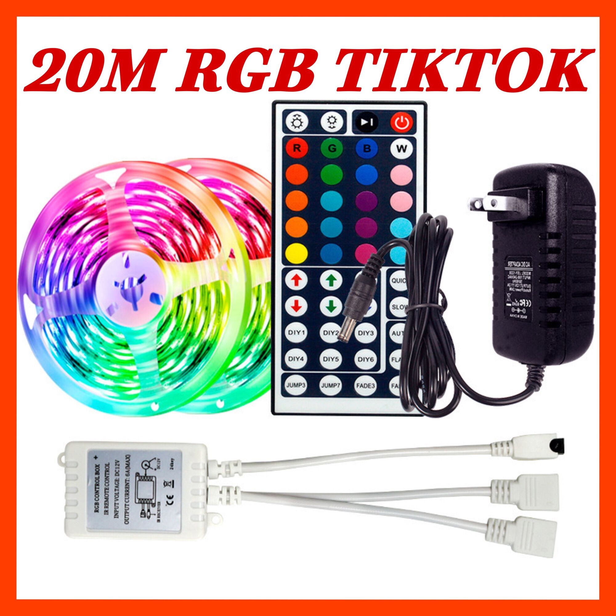 Cuộn dây led RGB 20m 16 triệu màu quay tiktok , đèn led tiktok đổi màu , Đèn Trang Trí Phòng , Bàn Làm Việc