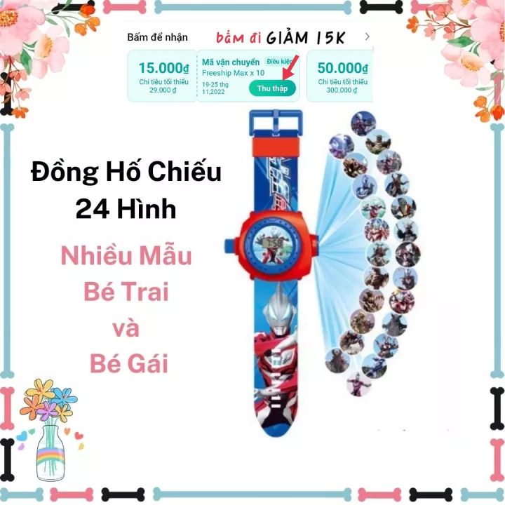 Đồng Hồ Cho Bé Chiếu 24 Hình Lên Tường Nhiều Mẫu Lựa Chọn