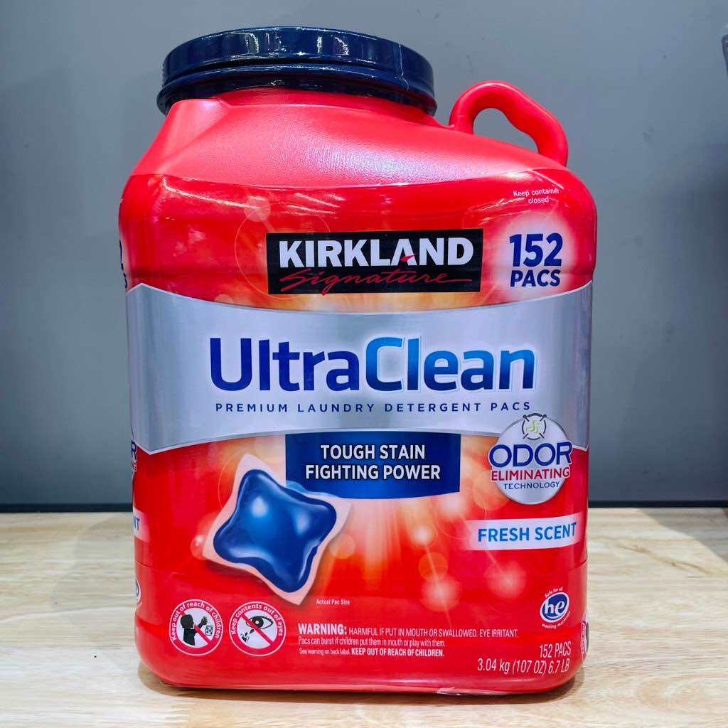 Viên giặt quần áo kirkland ULTRA clean thùng 152 viên mẫu mới 3,04kg