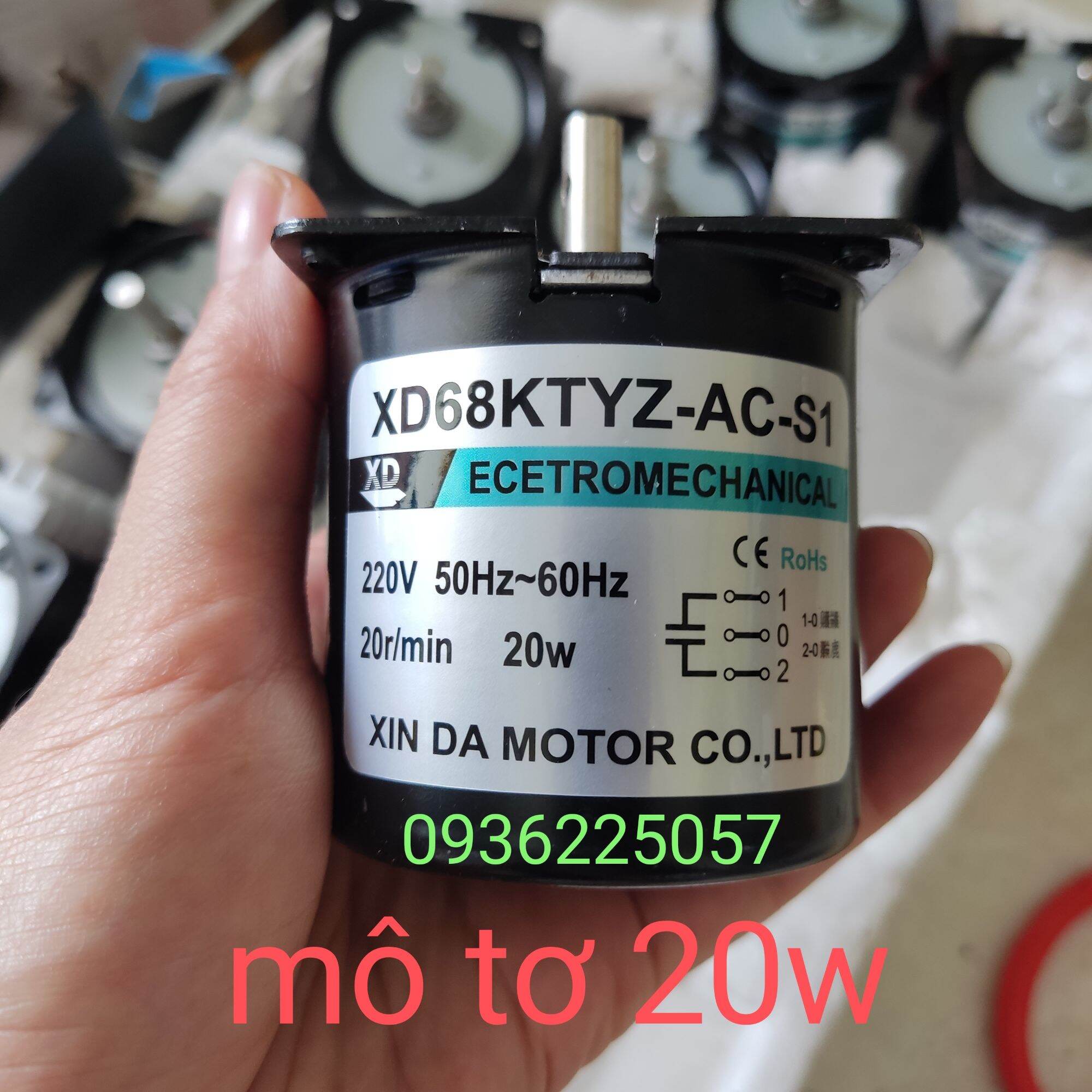 Mô tơ giảm tốc 220v - 20w chế lò quay tự động