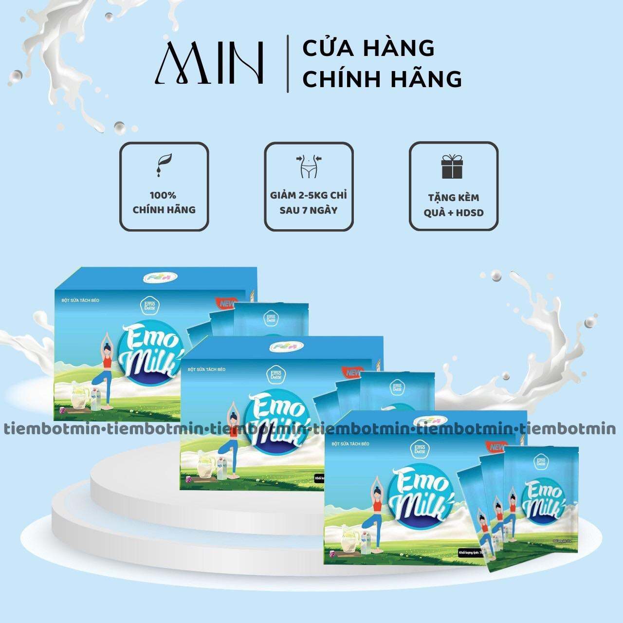 COMBO 3 HỘP GIẢM CÂN VỊ SỮA BÒ TÁCH BÉO EMOSLIM BY FEN/ KÈM QUÀ TẶNG