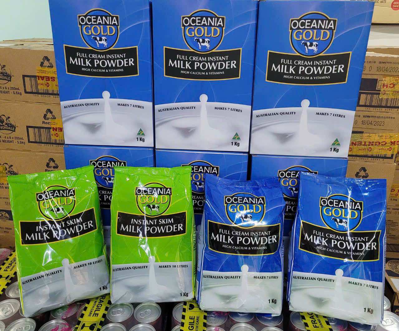 Sữa bột nguyên kem và Sữa bột tách béo 1kg Oceania Gold Xuất Xứ Úc