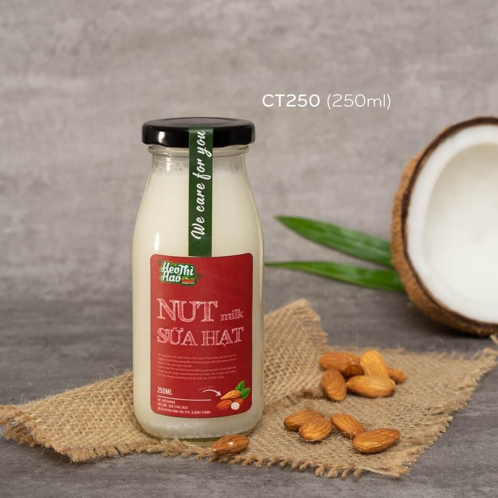 Chai 200ml thuỷ tinh dáng cao nắp thiếc