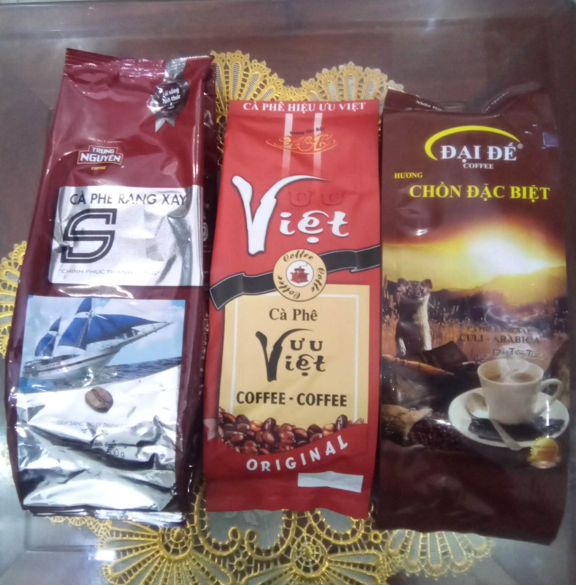 Combo 3 gói cà phê  Thơm(Trung nguyên S+Ưu việt đỏ + chồn Đại Đế) 1,5kg