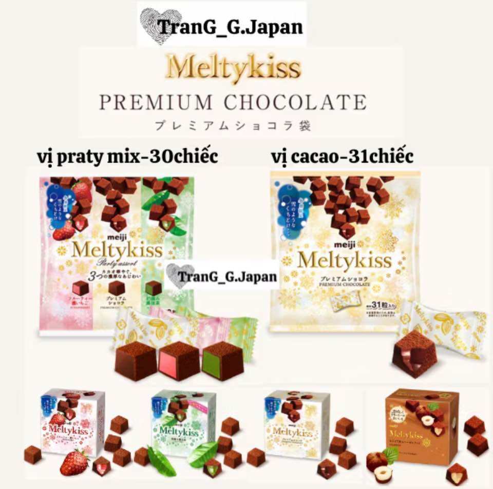 Kẹo Chocolate Meiji Melty Kiss Socola tươi ngon kịch trần Nhật Bản
