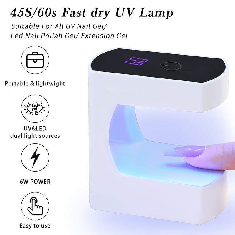 New Nail khô đèn 6LED Đèn Mini Nail Máy sấy UV đèn Máy làm móng tay với USB cáp Gel Nail Polish Máy sấy nhà du lịch sử dụng