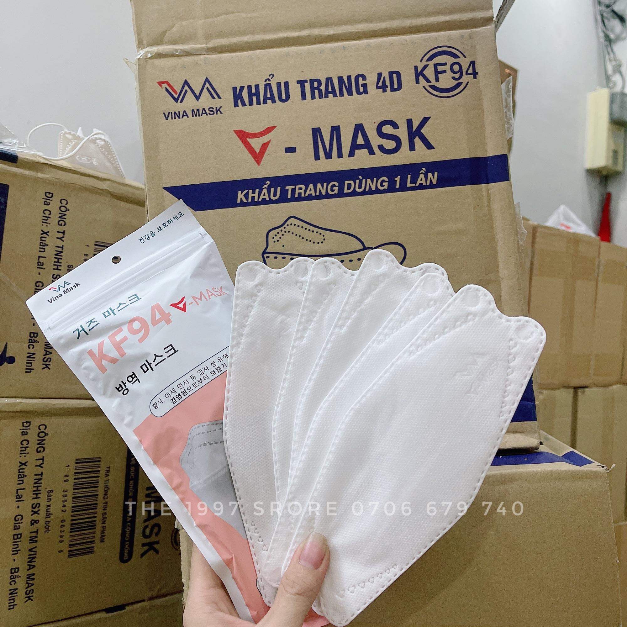 THÙNG KHẨU TRANG KHÁNG KHUẨN 4 LỚP KF94 4D VINA MASK 300 CHIẾC