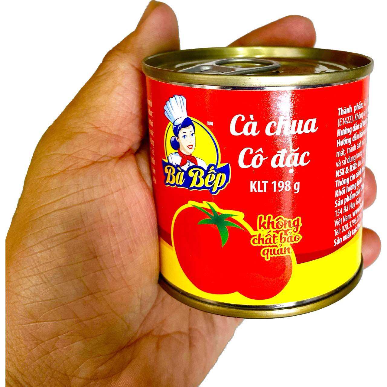 LON 198gr CÀ CHUA CÔ ĐẶC BÀ BẾP (DATE MỚI 12 THÁNG)