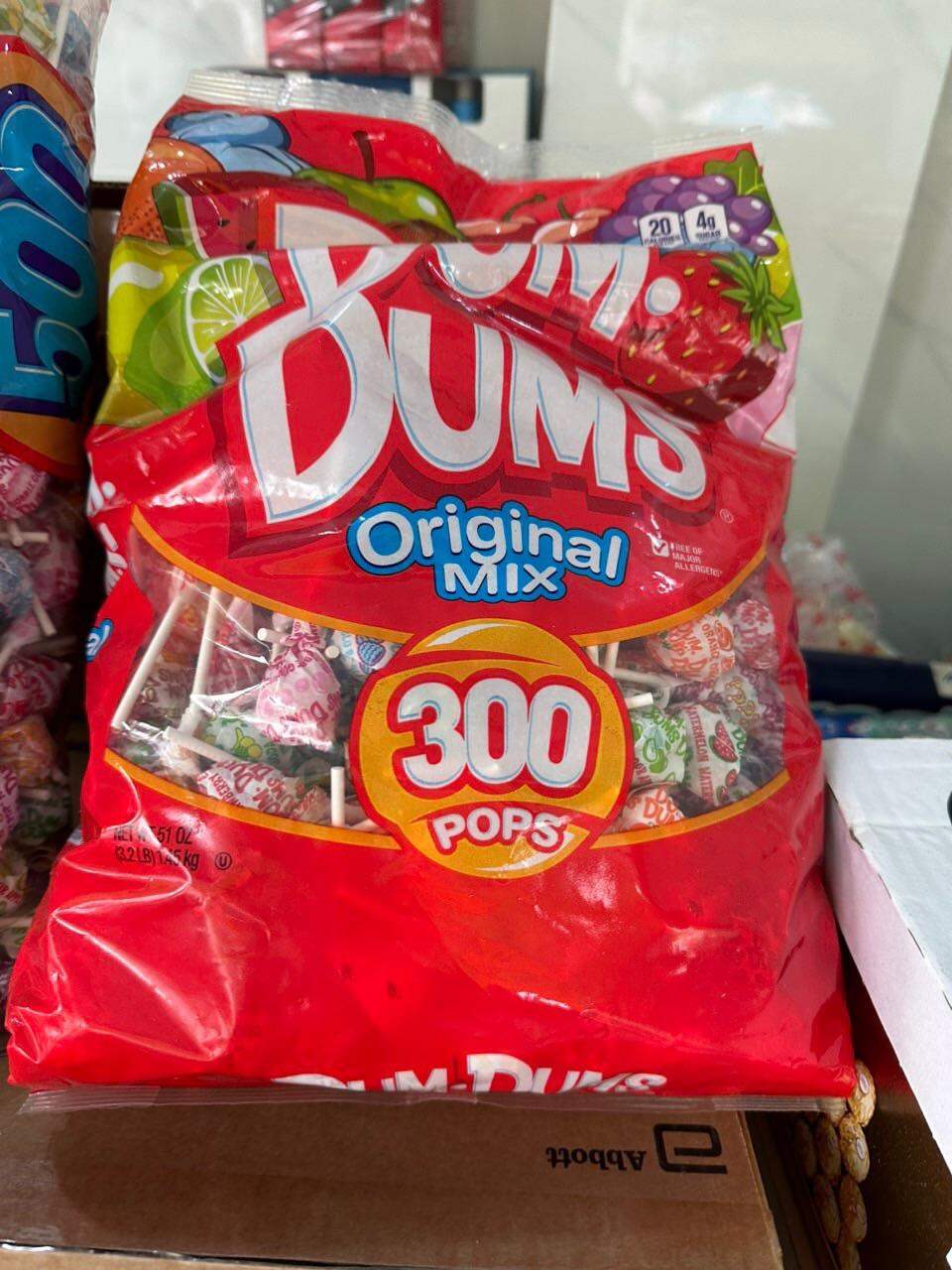 [ USA - TÁCH SET 10 cây Kẹo Mút Trái Cây Dum Dums Pops Original Mix