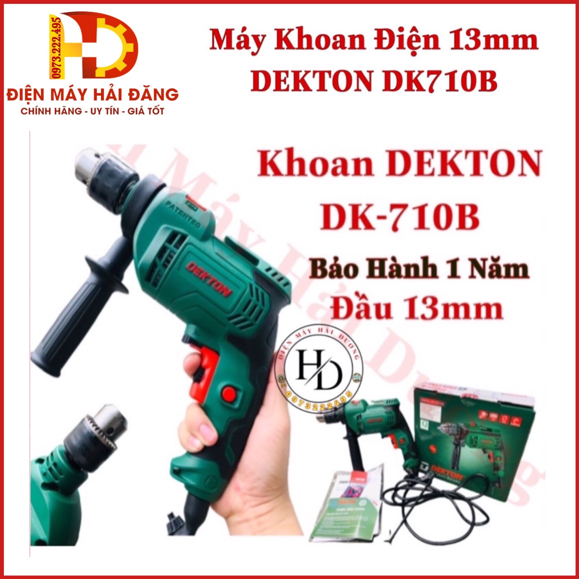 Máy khoan tường,khoan sắt,bắn vít DEKTON DK-710B. Lõi Đồng 100%.Bảo Hành 6 Tháng