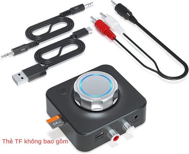 Bộ thu âm thanh không dây bluetooth 5.0 3d nhạc stereo thẻ tf rca jack cắm 3.5 aux cho xe hơi