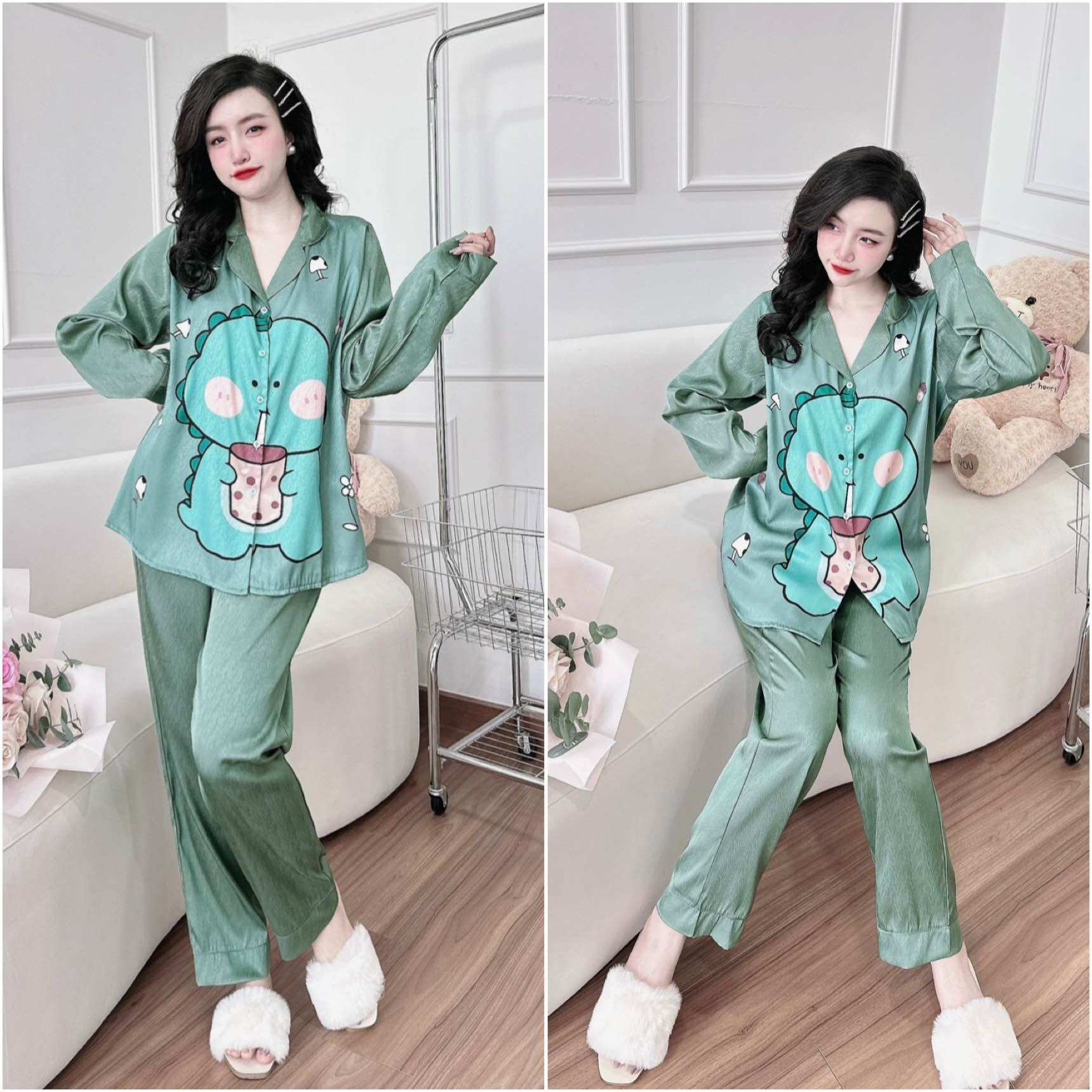 (50-100kg) Đồ bộ Lụa Xước Tiểu Thư Bigsize cao cấp