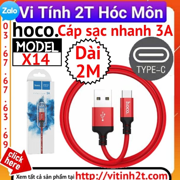 Cáp sạc nhanh 3a dài 2m hoco x14