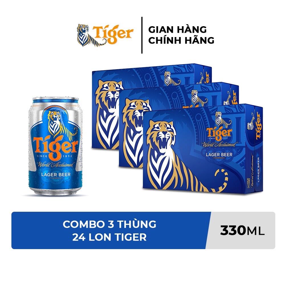 HỎA TỐC HCM -Thùng 24 lon bia Tiger 330ml/lon