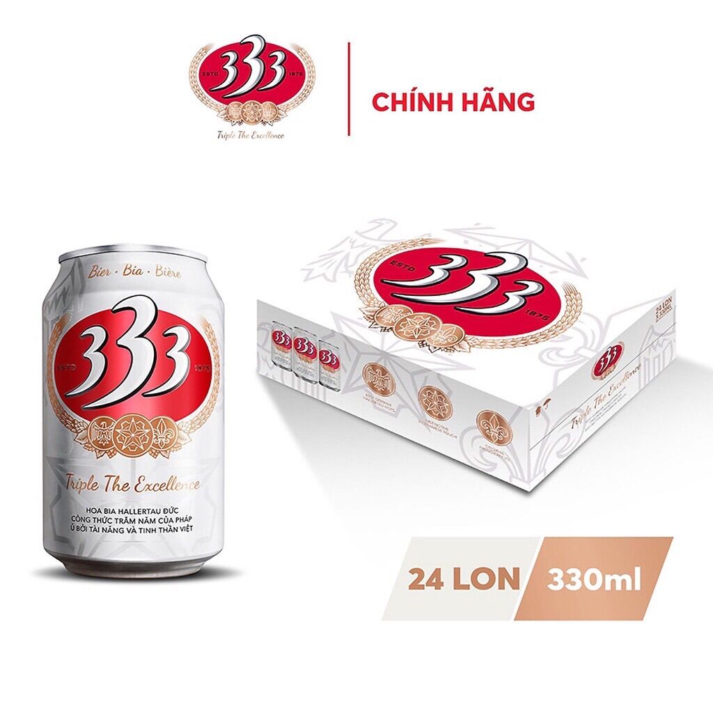 Bia 333 24 lon/Thùng 330ml Chang's Food