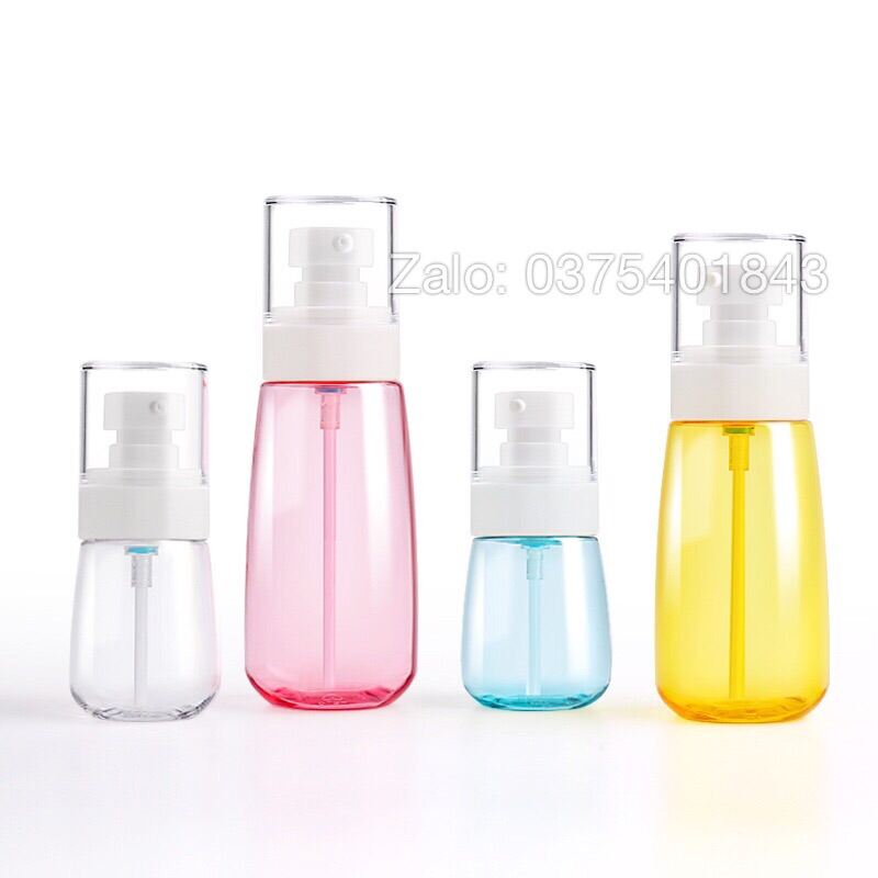 Chai xịt phun sương chiết mỹ phẩm nhiều màu dáng bầu tròn