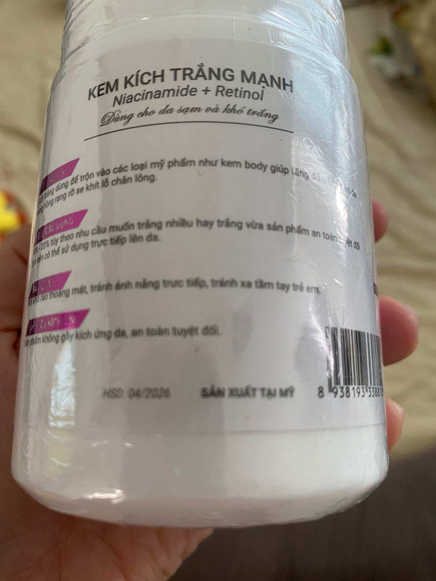 Kem kích trắng body Olay B3+ 250gr
