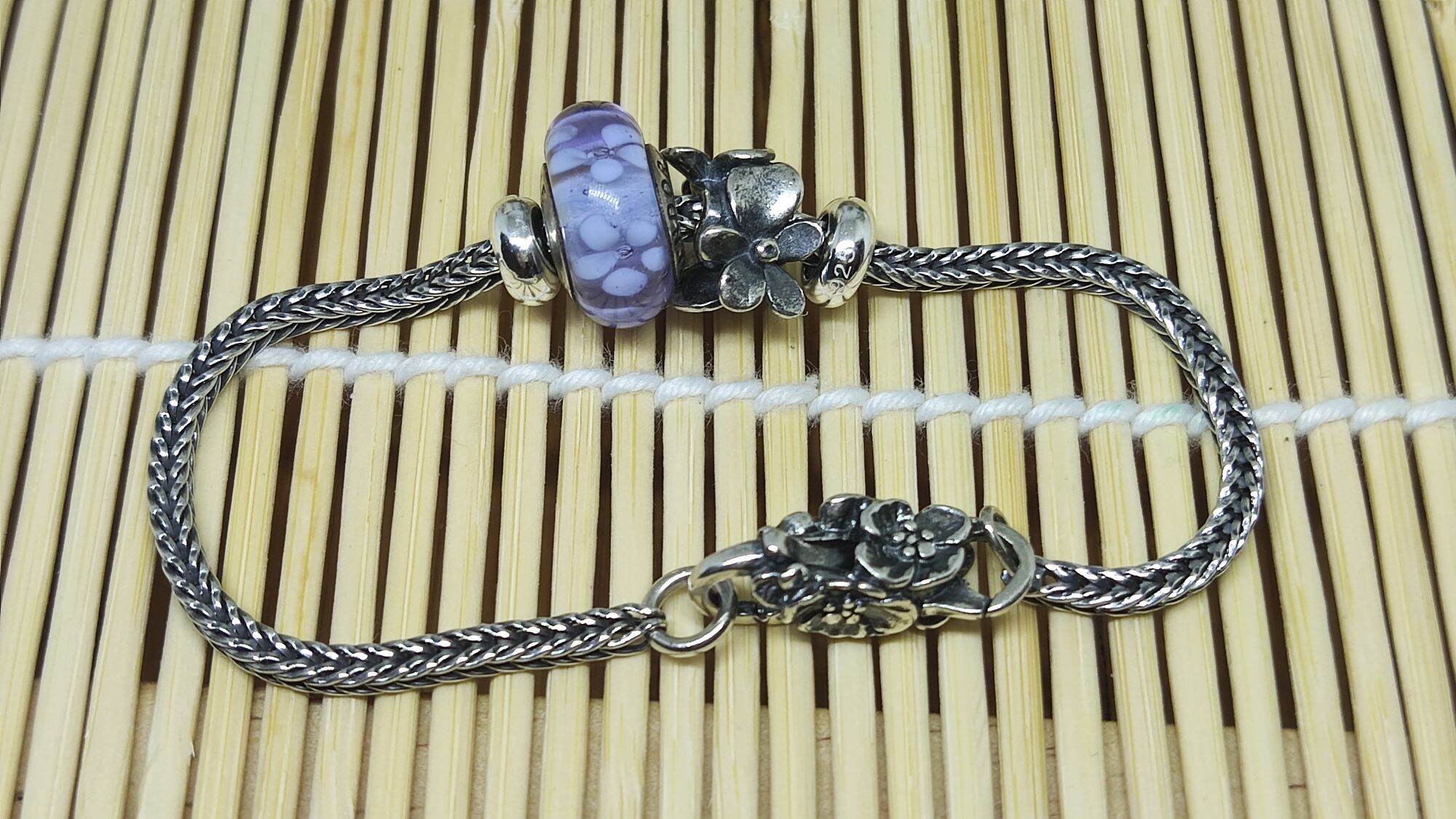 GauBee Charm bạc 925 hoa violet tb tháng 2