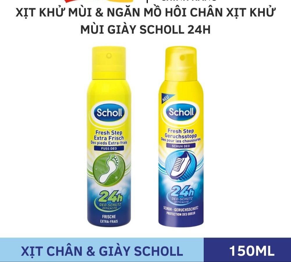 Xịt Khử Mùi Hôi cho Giày và Chân Scholl Fresh Step ĐỨC lọ 150ml