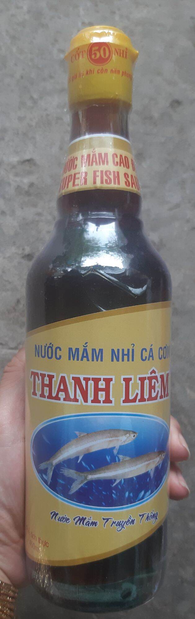Nước mắm cá cơm cao cấp 50 độ đạm Thanh Liêm chai thủy tinh 450ml