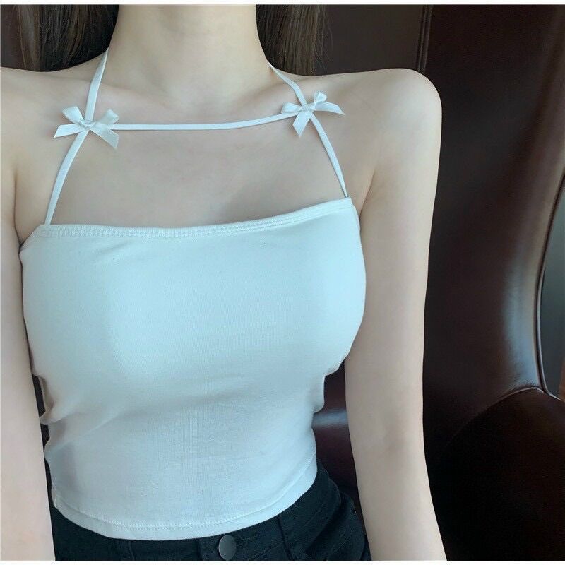 Áo kiểu phối nơ xinh kiểu yếm NO2