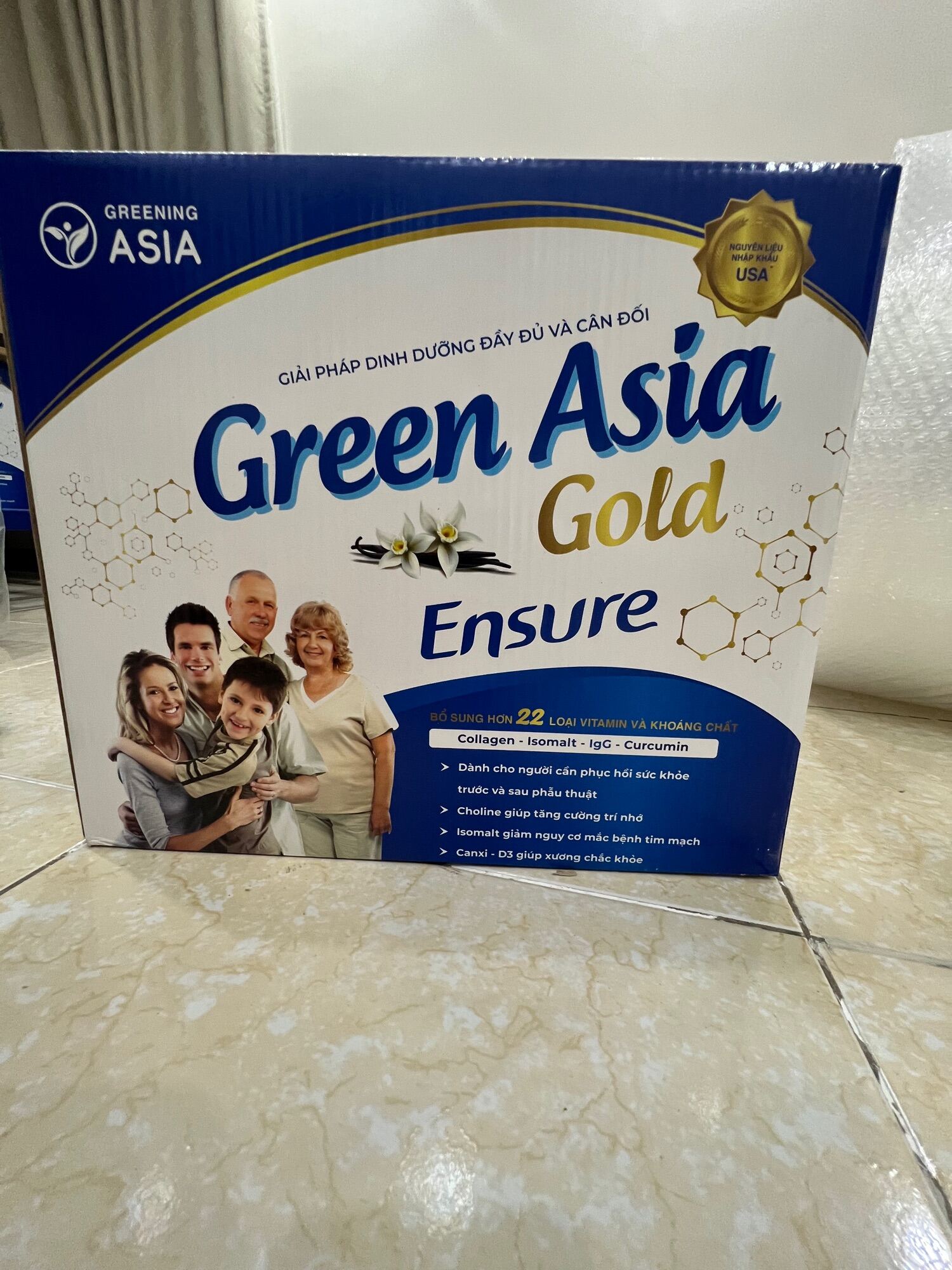 Thùng sữa Green Asia ensure gold dinh dưỡng và phục hồi sức khoẻ 12 lon 900g/1lon