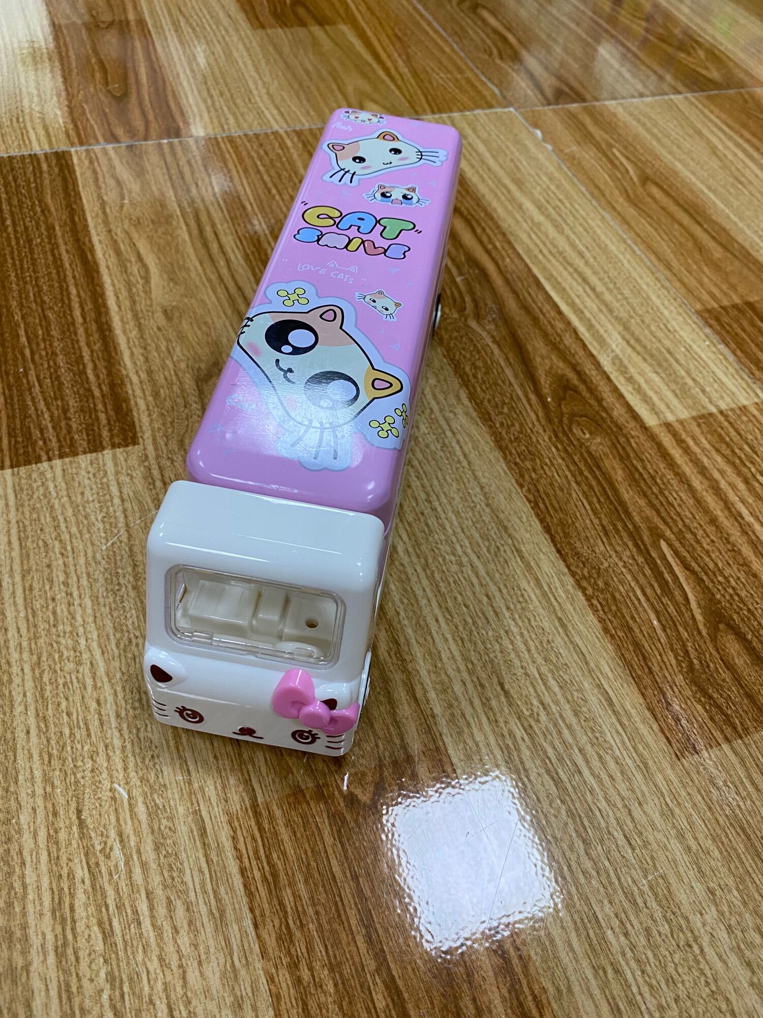 Hộp bút xe buýt 3 tầng màu Hồng