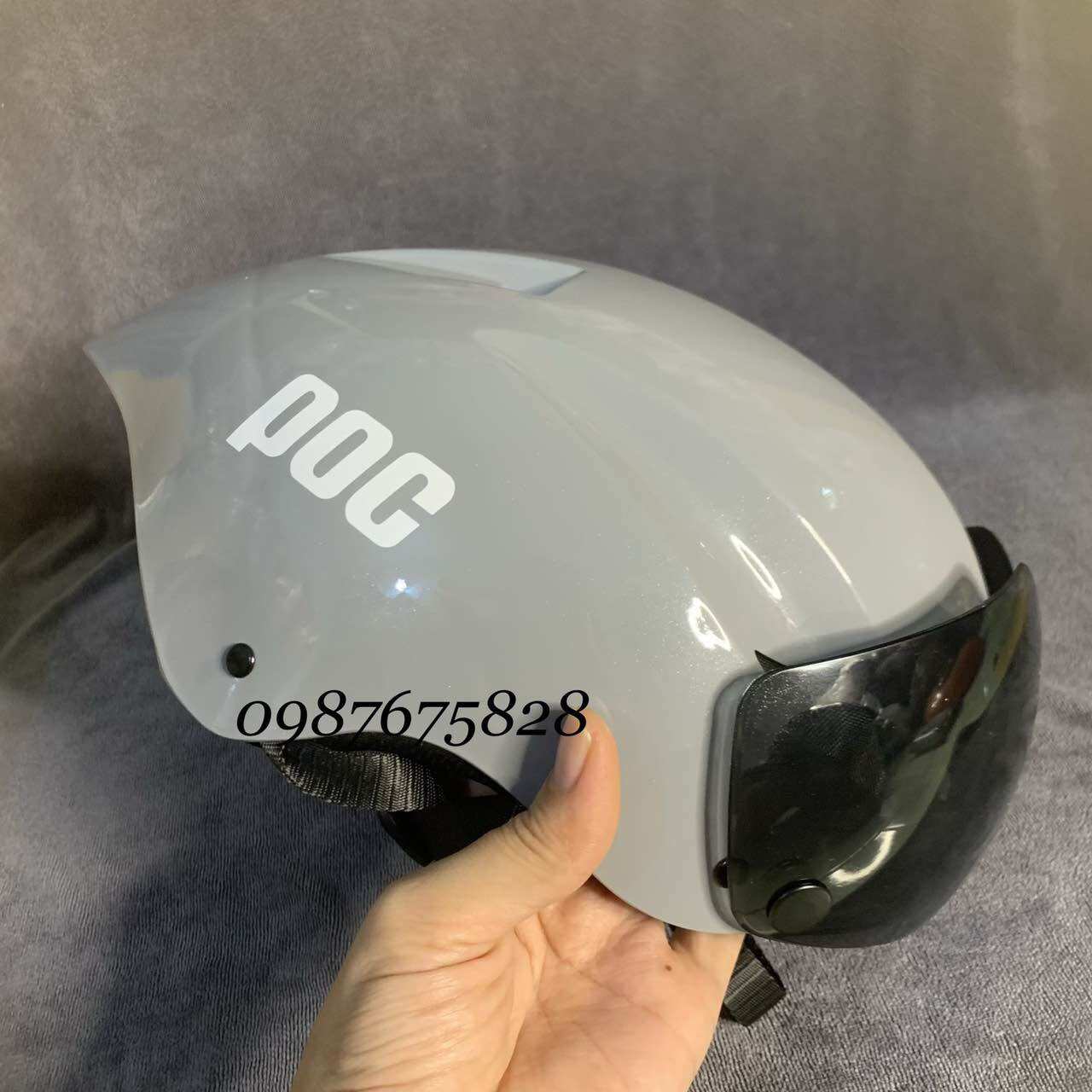 Nón bảo hiểm POC đuôi nhọn ( Nón trơn lên tem )
