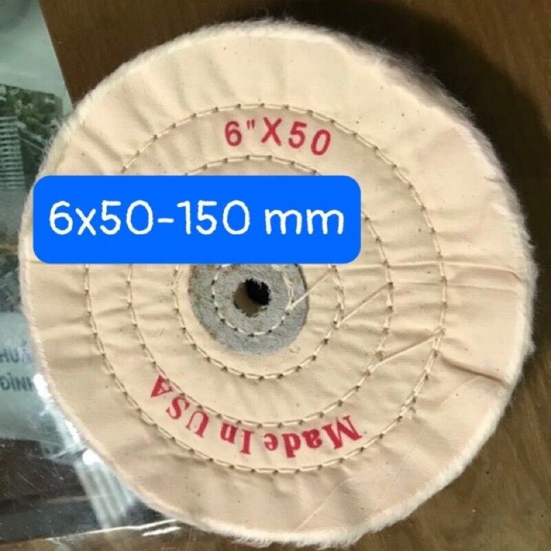 BÁNH VẢI ĐÁNH BÓNG INOX 150MM 6x50