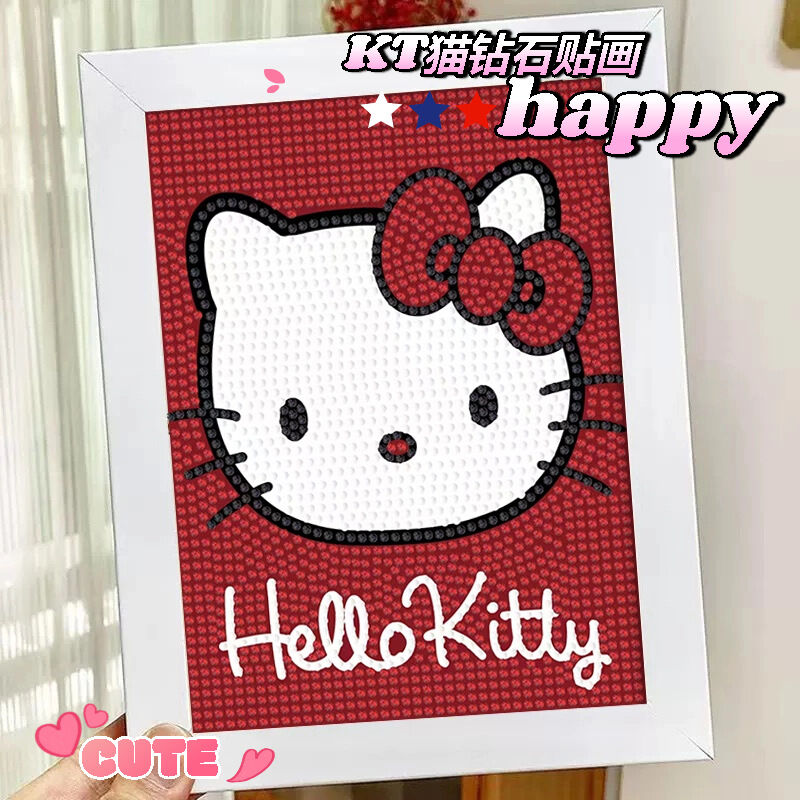 Diamond Painting Hellokitty DIY Cat Diamond Full Cover Children Bé Gáis Creative Handmade Sticker Cr