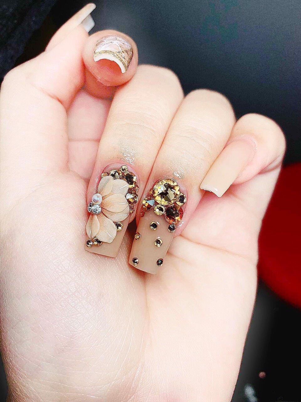 Hoa bột nail ruby- hoa nữa cánh nhọn (giá 1 bông)