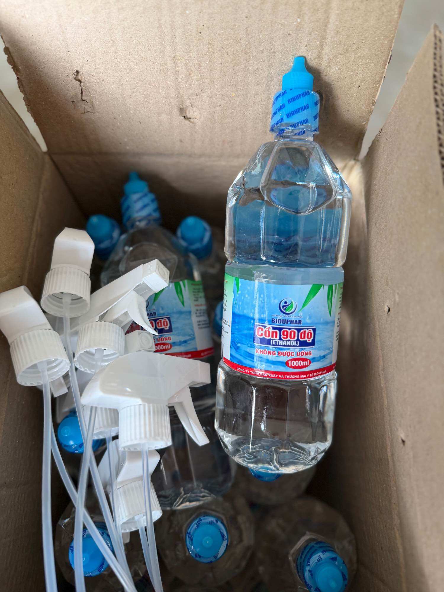 Cồn ethanol 90 độ, 70 độ chai 1 lít