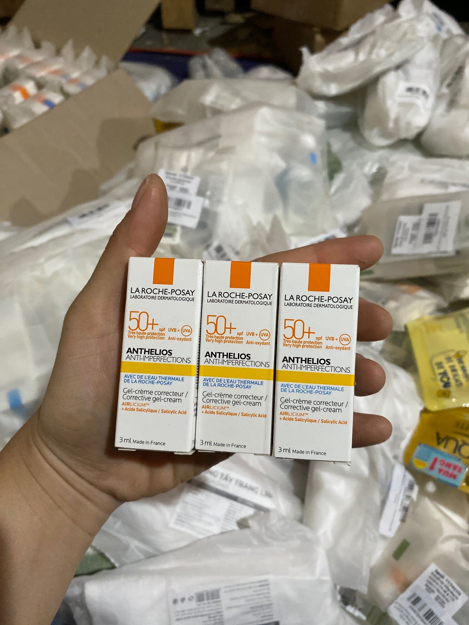 (Gift) combo 5 típ kem chống LA ROCHE POSAY Anthelios 5*3ml
