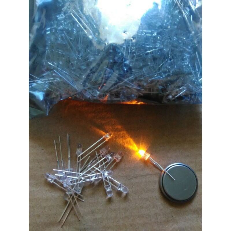 Gói 100 bóng đèn led siêu sáng 3mm vàng