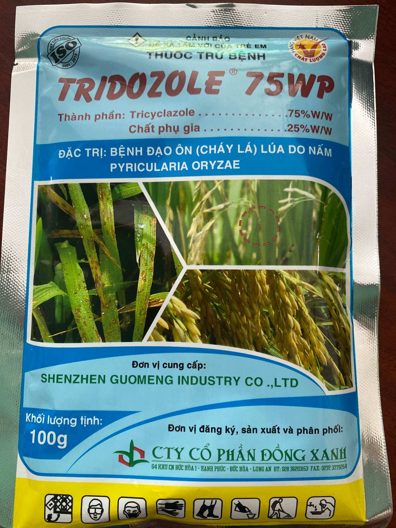 Tridozole 75wp đặc trị bệnh đạo ôn lúa do nấm pyricularia oryzae.