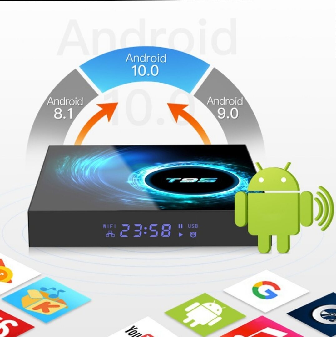 Android tivi box 4 Gb Ram, băng tần wifi kép, bluetooth 5.0