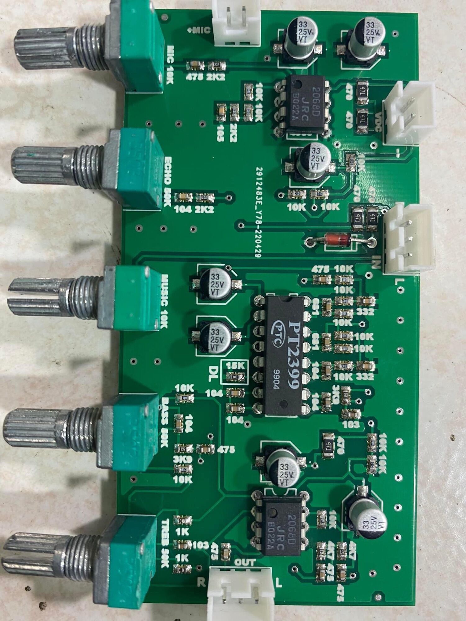 mạch micro có tạo vang 5 volum