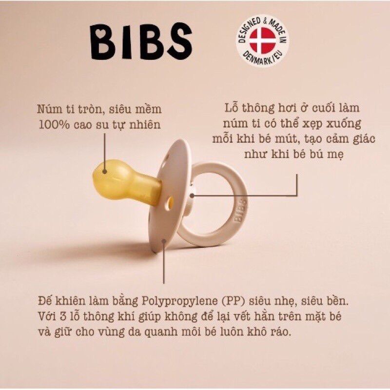 Núm ti giả Bibs hàng cao cấp nhập khẩu Đan Mạch