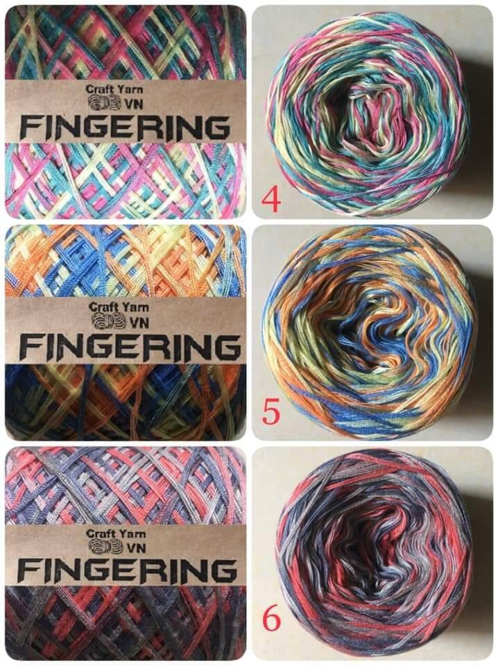 SỢI COTTON FINGERING MÀU LOANG