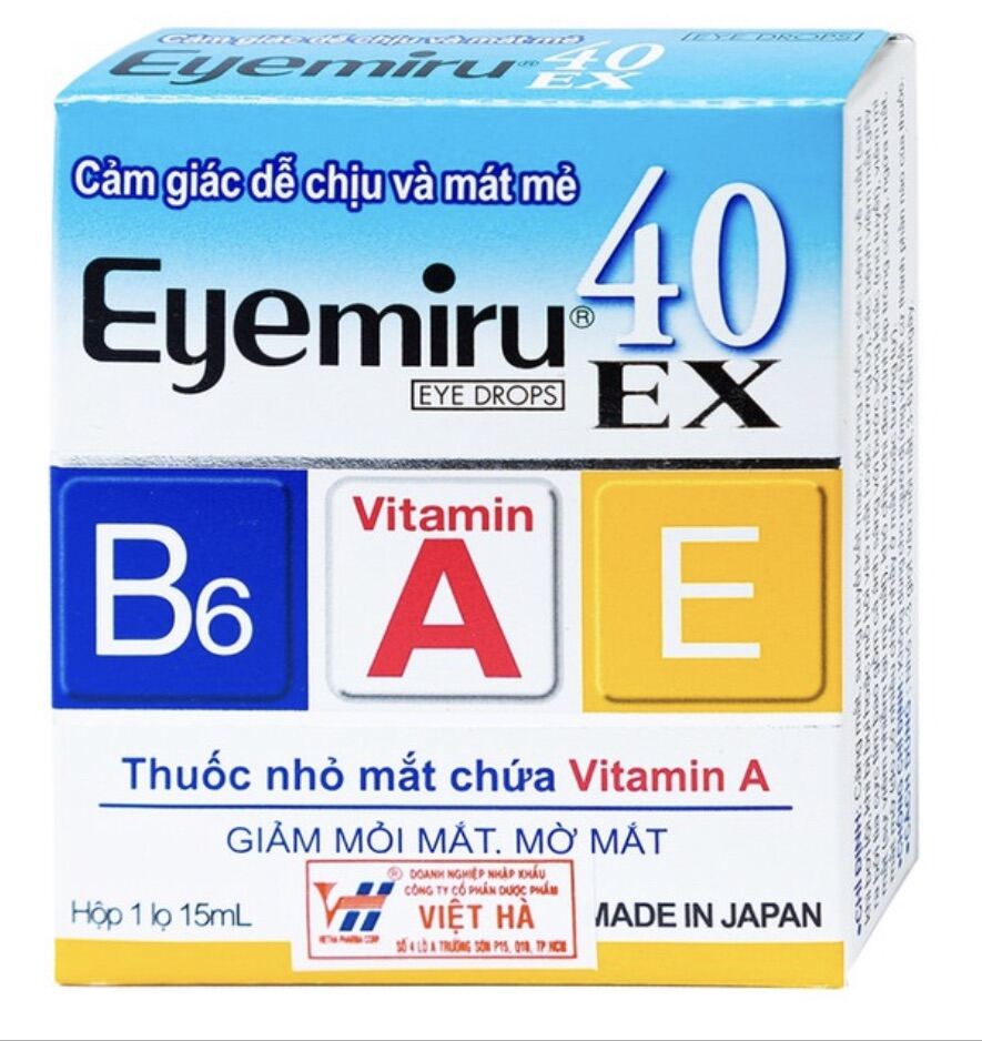 Nước nhỏ mắt Eyemiru 40 EX bổ sung vitamin, giảm mỏi và mờ mắt