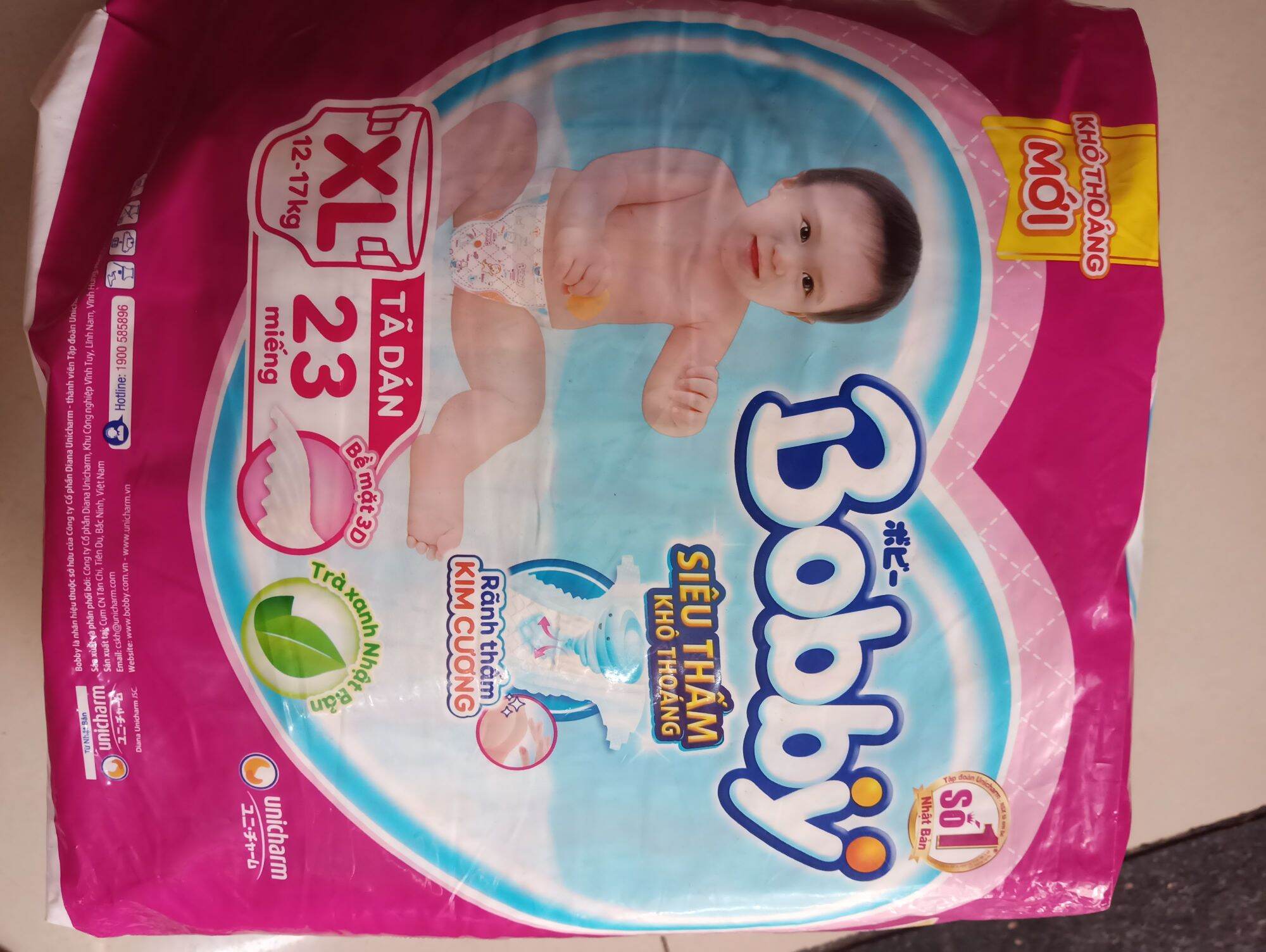 Combo 3 bịch tã dán bobby XL23