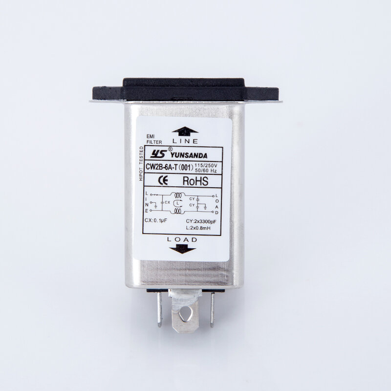 Bộ lọc nguồn iec ổ cắm v chống nhiễu cầu chì công tắc 3 trong 1 làm sạch nguồn điện cw2b